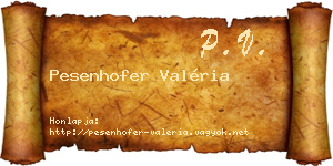 Pesenhofer Valéria névjegykártya